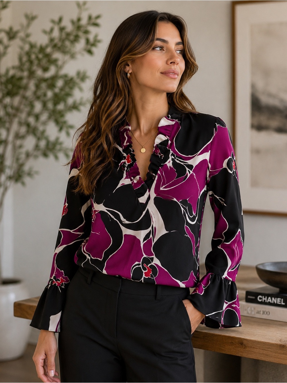 Trina Turk Long Sleeves Top